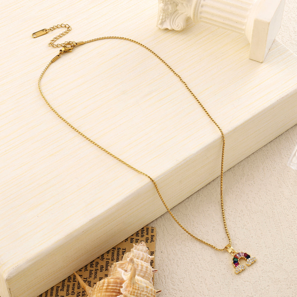 Luminous Rainbow Arch Gold Necklace - Salty Accessories