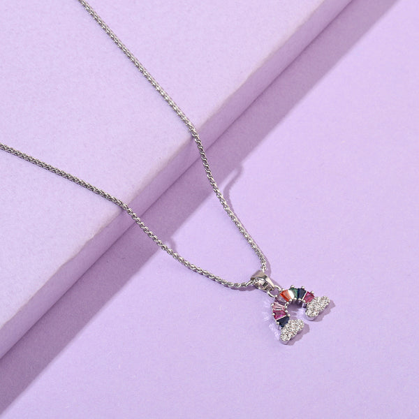 Luminous Rainbow Arch Silver Necklace