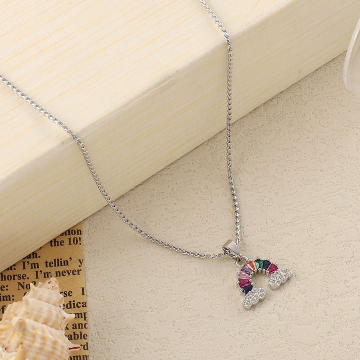 Luminous Rainbow Arch Silver Necklace - Salty Accessories