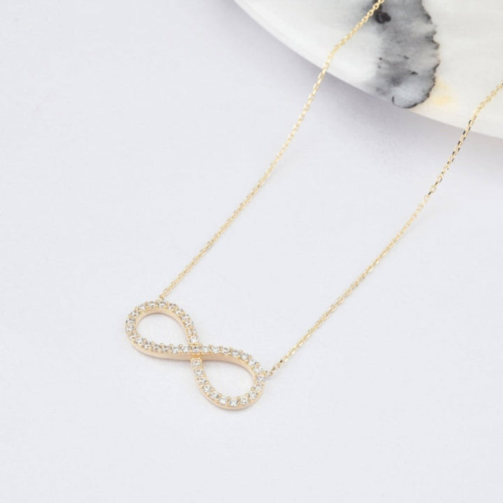 Infinity Love Golden Crystal Necklace