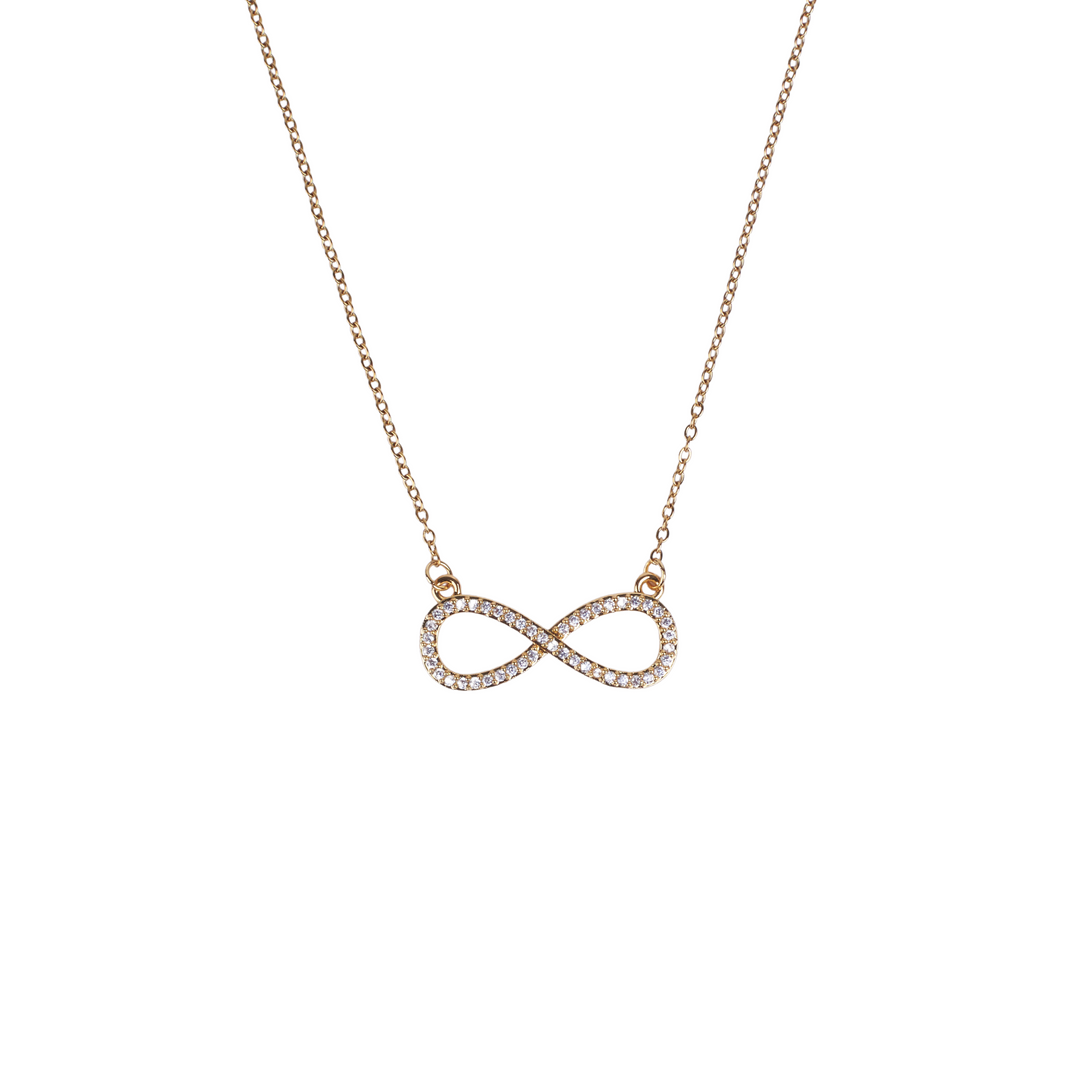 Infinity Love Golden Crystal Necklace - Salty Accessories