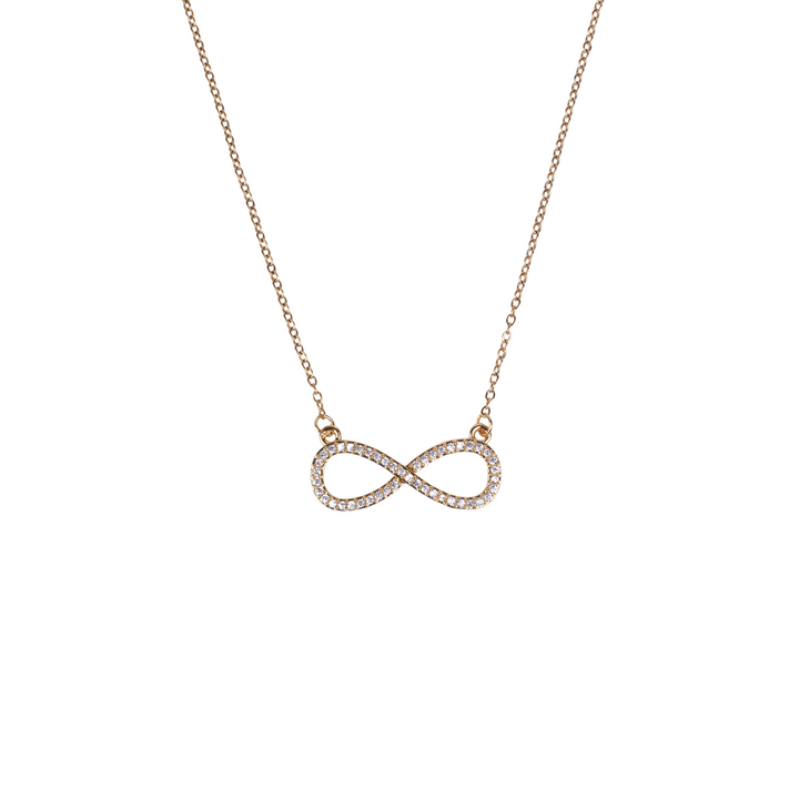 Infinity Love Golden Crystal Necklace - Salty Accessories