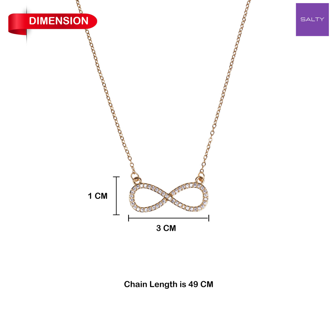 Infinity Love Golden Crystal Necklace