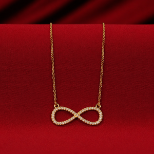 Infinity Love Golden Crystal Necklace