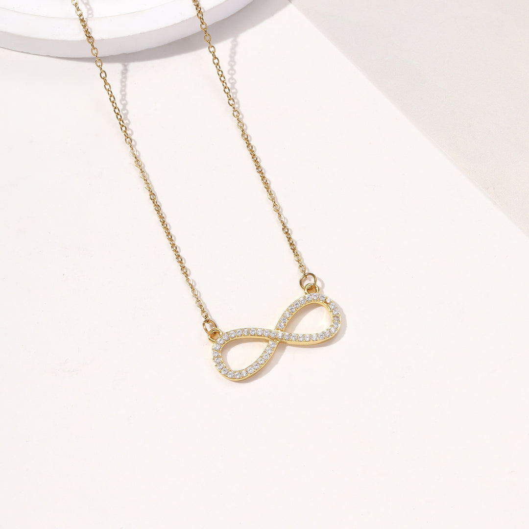 Infinity Love Golden Crystal Necklace