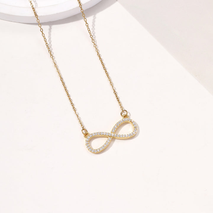 Infinity Love Golden Crystal Necklace