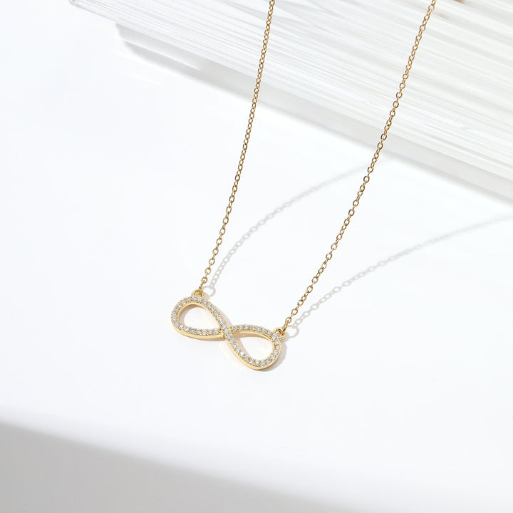 Infinity Love Golden Crystal Necklace