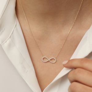 Infinity Love Golden Crystal Necklace - Salty Accessories