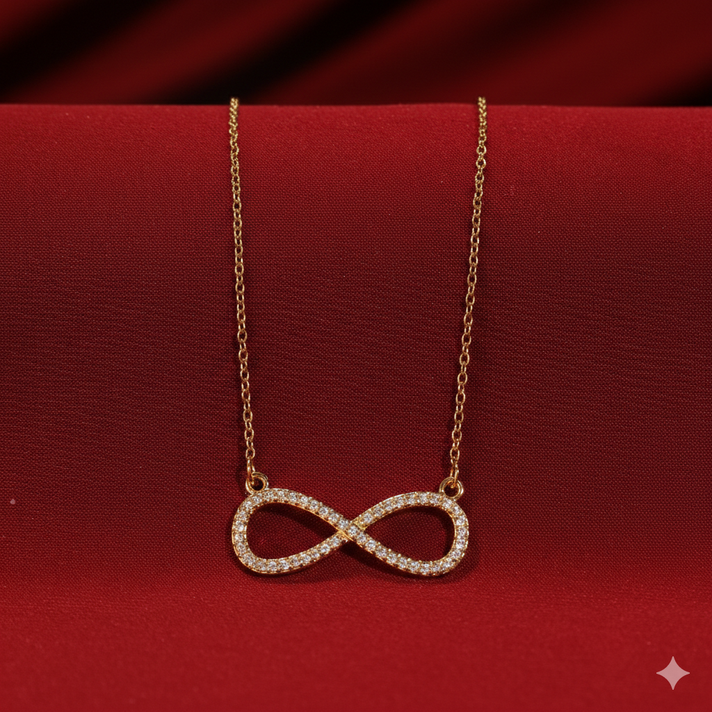 Infinity Love Golden Crystal Necklace - Salty Accessories