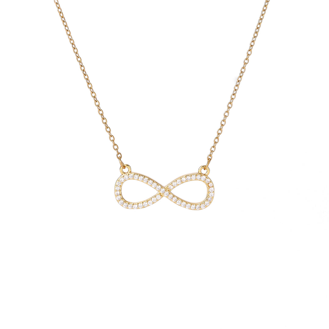 Infinity Love Golden Crystal Necklace