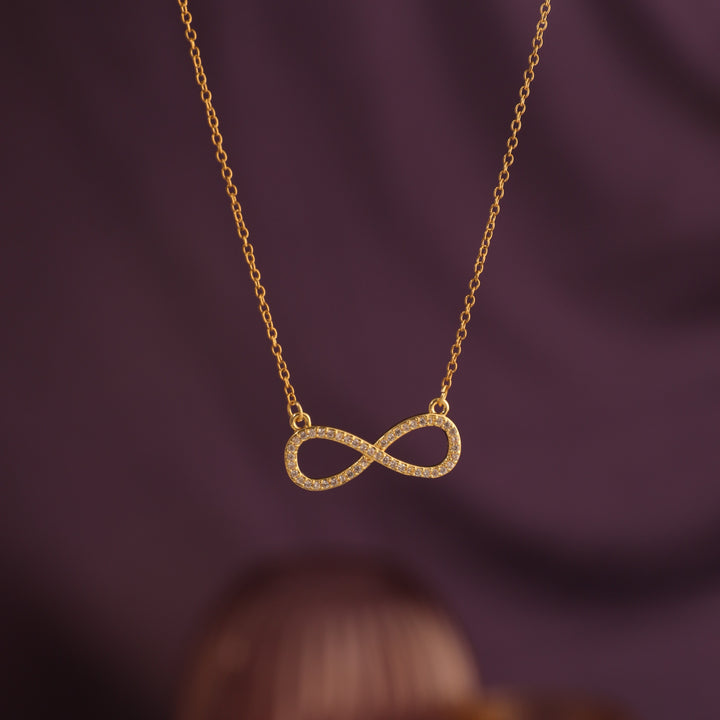 Infinity Love Golden Crystal Necklace - Salty Accessories