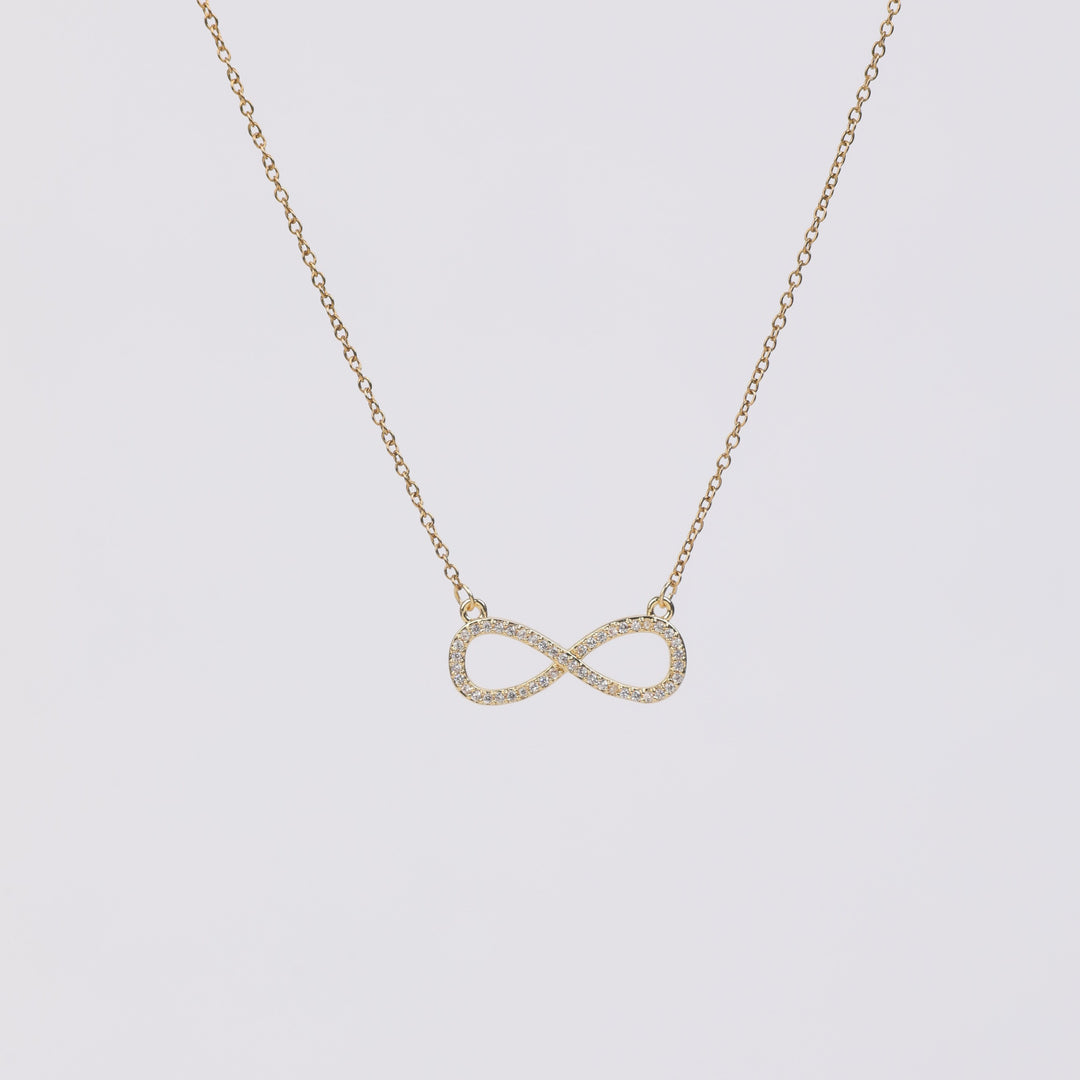Infinity Love Golden Crystal Necklace - Salty Accessories