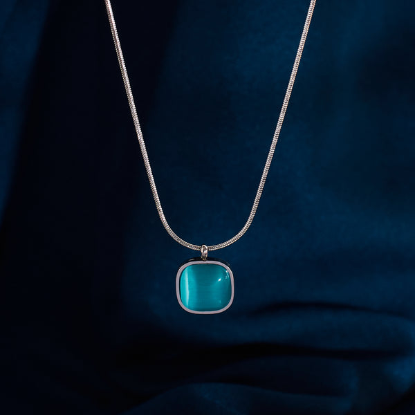 Enchanted Blue Gem Silver Necklace