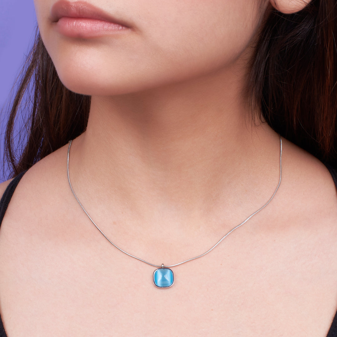 Enchanted Blue Gem Silver Necklace - Salty Accessories