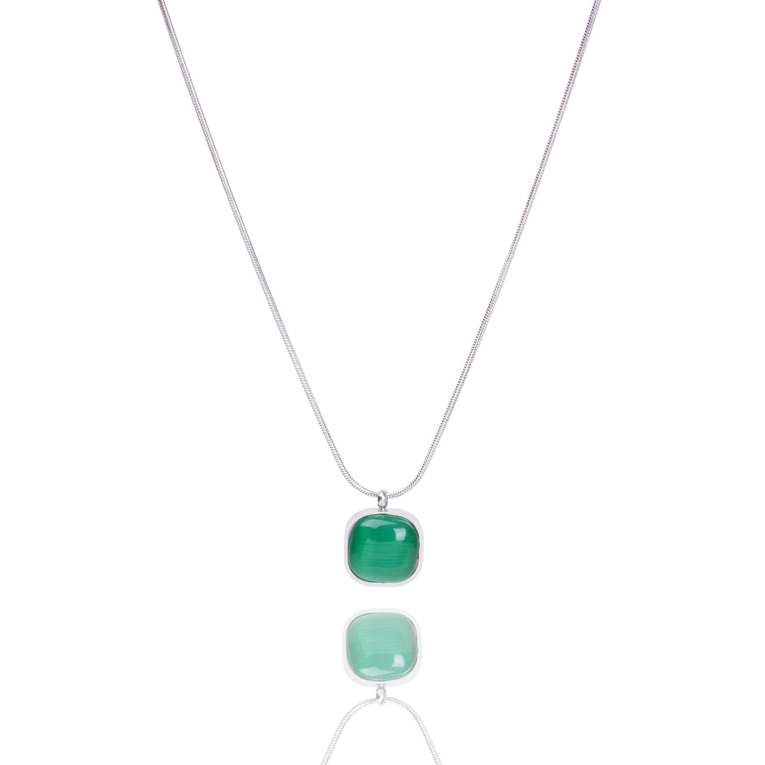 Enchanted Green Gem Silver Necklace - Salty Accessories