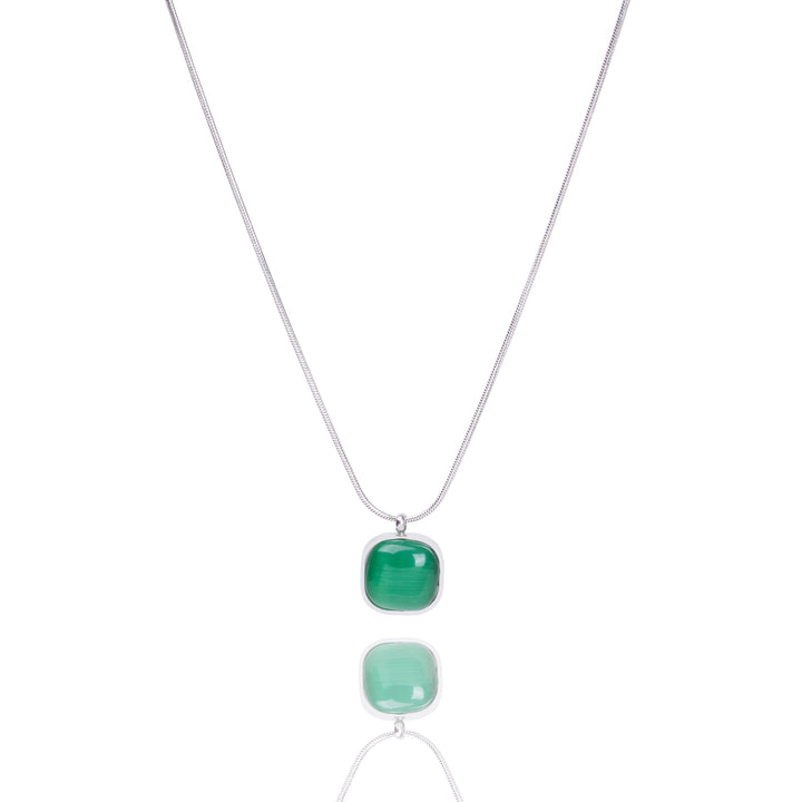 Enchanted Green Gem Silver Necklace - Salty Accessories