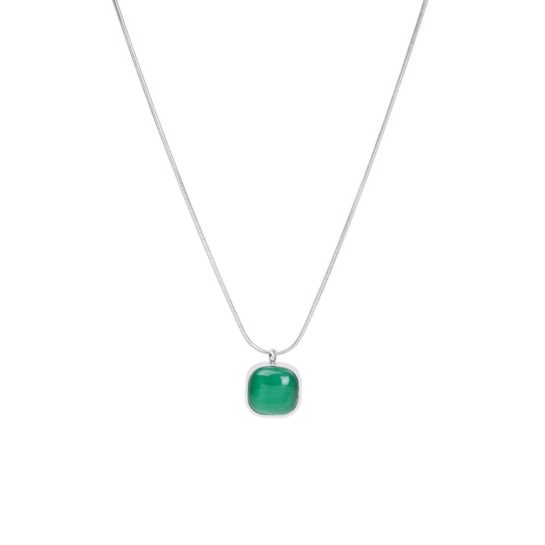 Enchanted Green Gem Silver Necklace - Salty Accessories