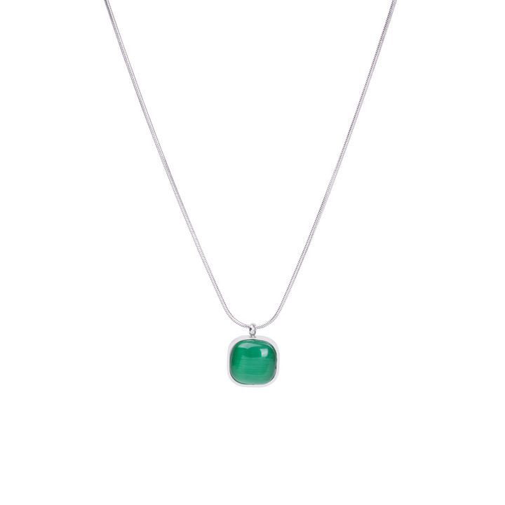 Enchanted Green Gem Silver Necklace - Salty Accessories