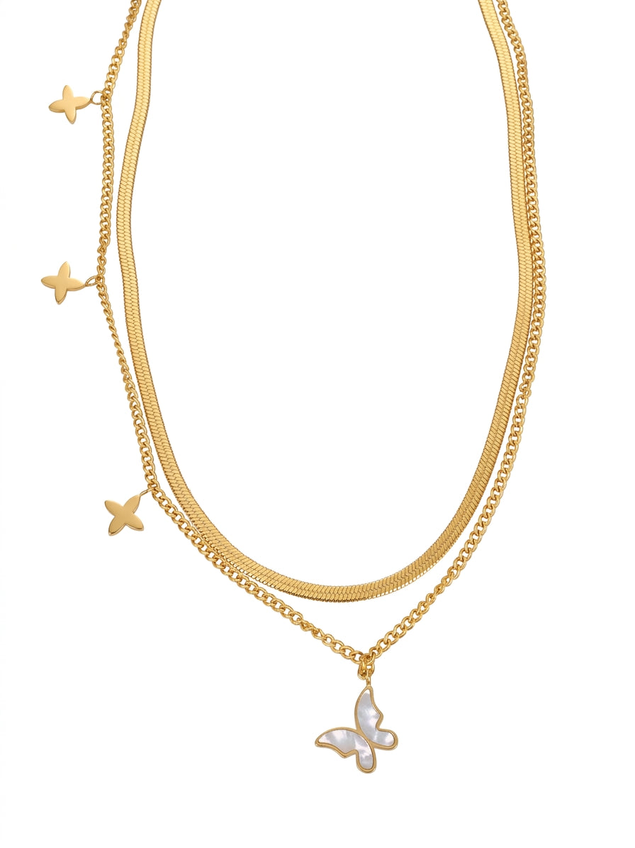 Love and Butterflies Layered Necklace