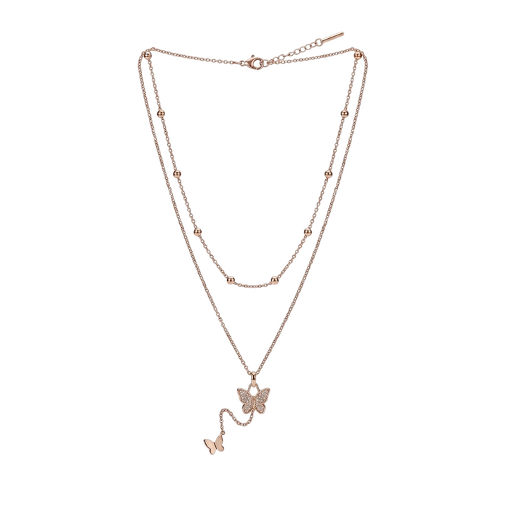 Dainty Winged Splendor Rose Gold Necklace