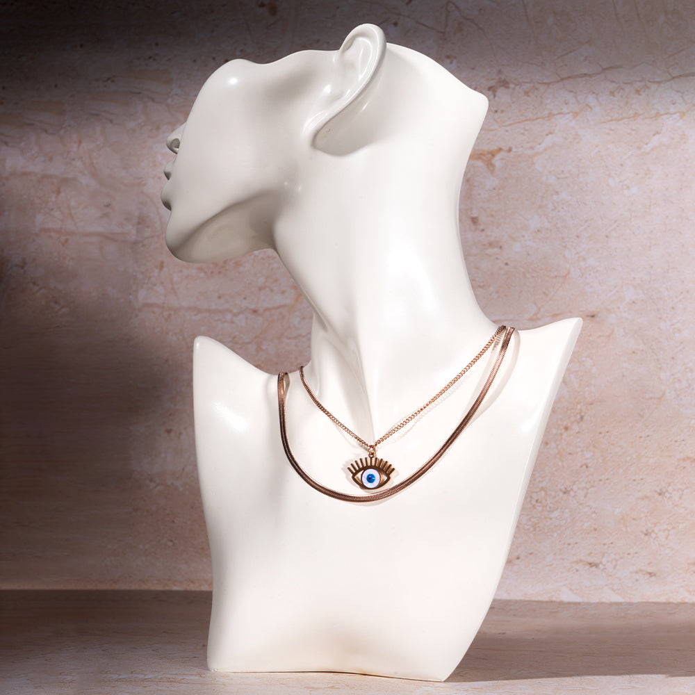 Nyx Evil Eye Necklace - Rose Gold