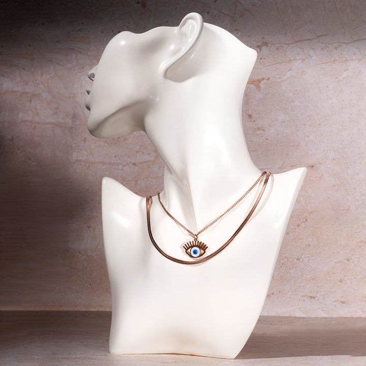 Nyx Evil Eye Necklace - Rose Gold