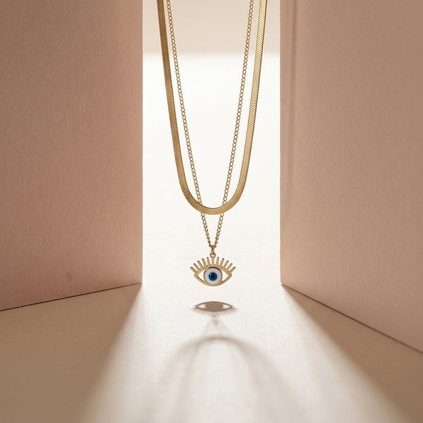 Nyx Evil Eye Necklace - Rose Gold