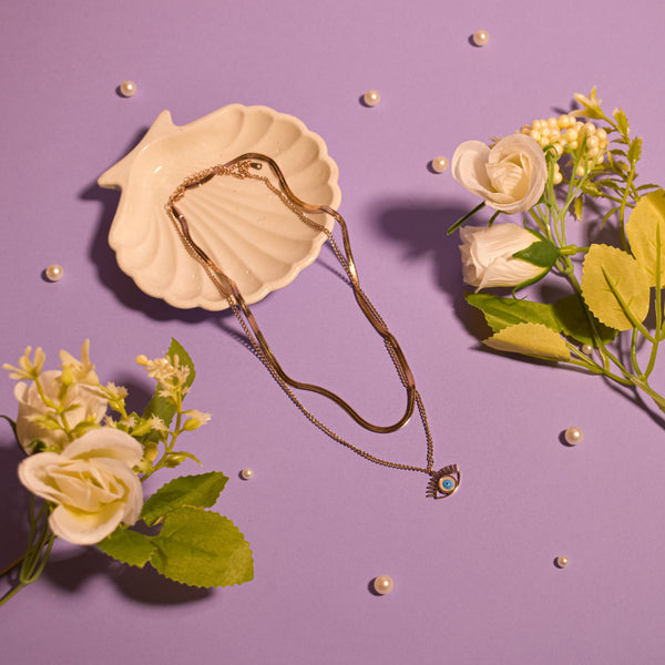Nyx Evil Eye Necklace - Rose Gold