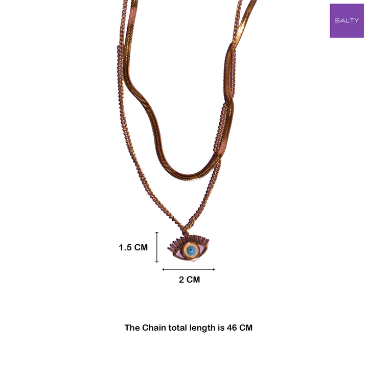 Nyx Evil Eye Necklace - Rose Gold