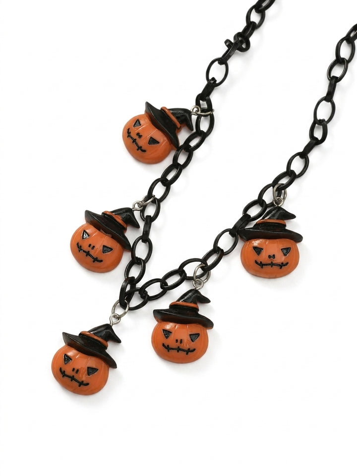 Halloween Pumpkin Black Necklace