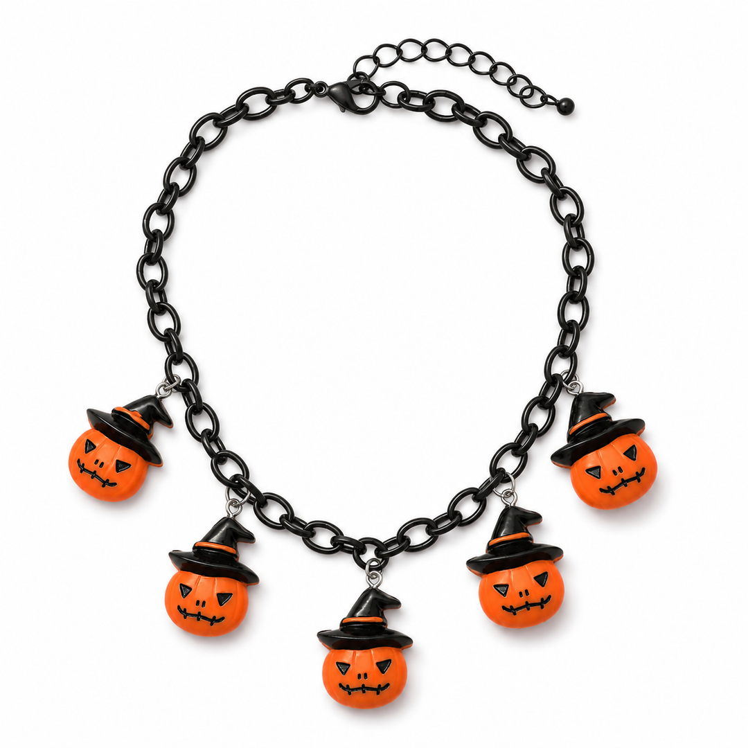 Halloween Pumpkin Black Necklace