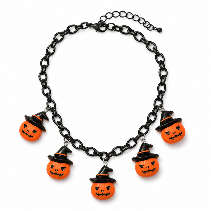 Halloween Pumpkin Black Necklace