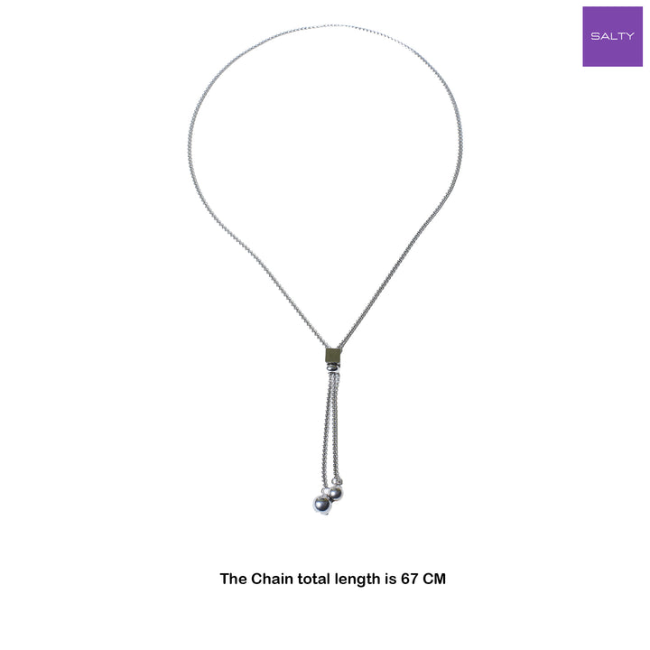 Satin Silver Tassel Chain