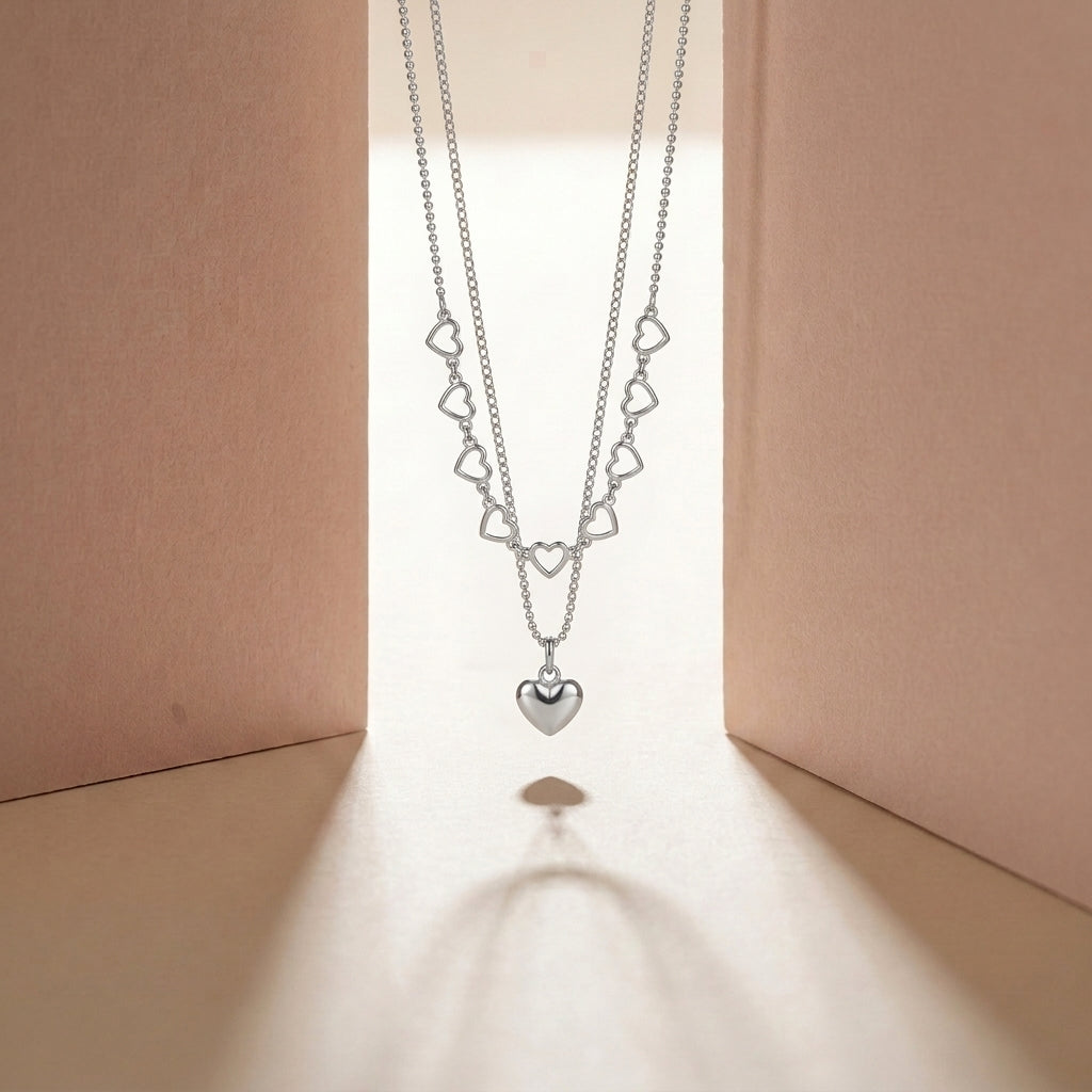 Falling In Love Silver Necklace