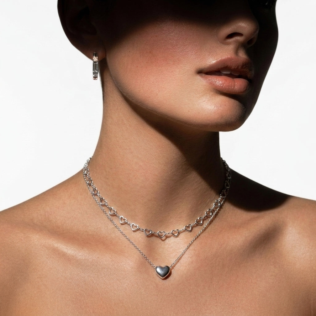 Falling In Love Silver Necklace