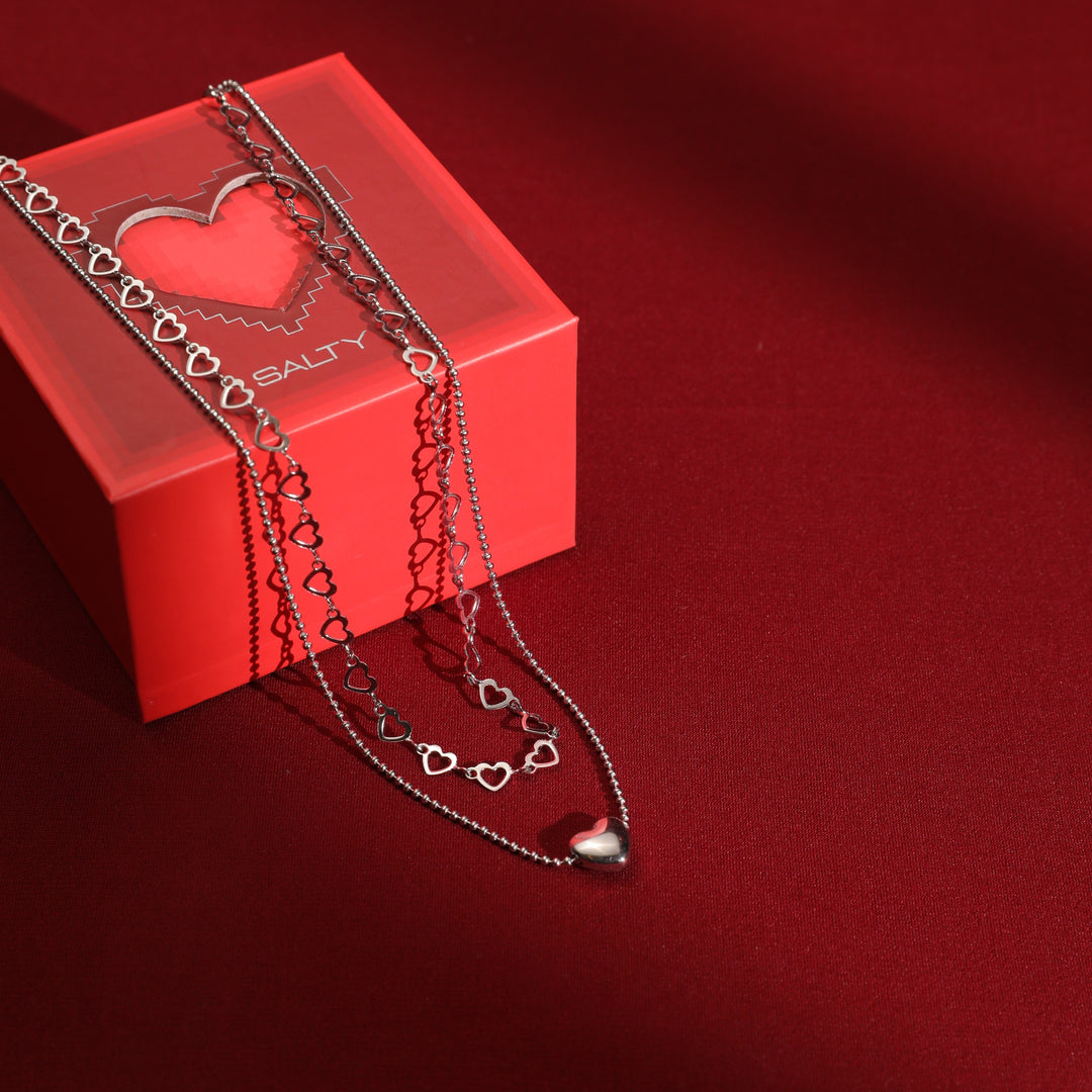 Falling In Love Silver Necklace With Valentine Box