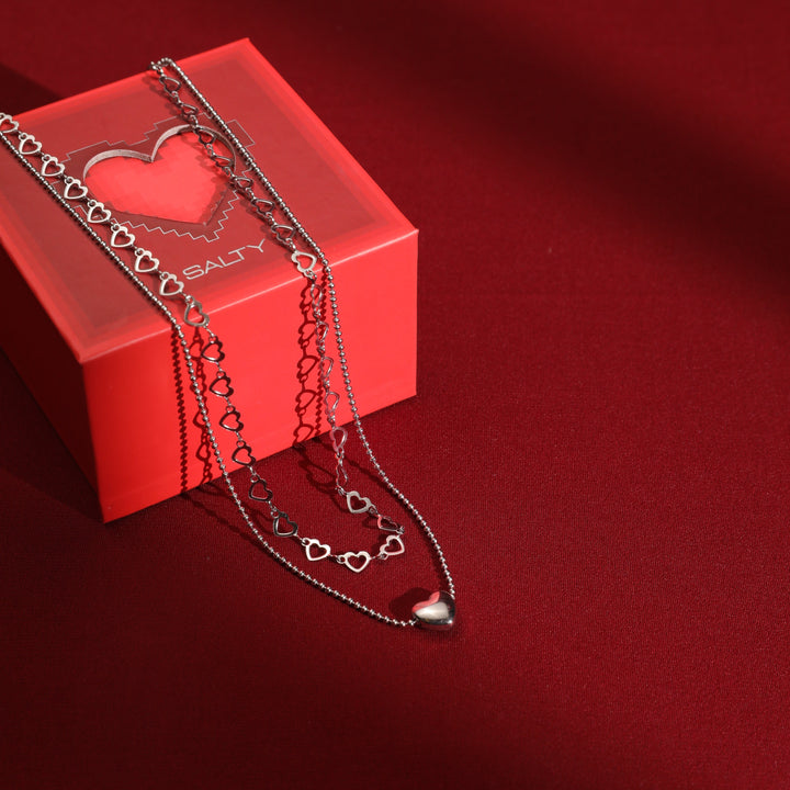 Falling In Love Silver Necklace With Valentine Box