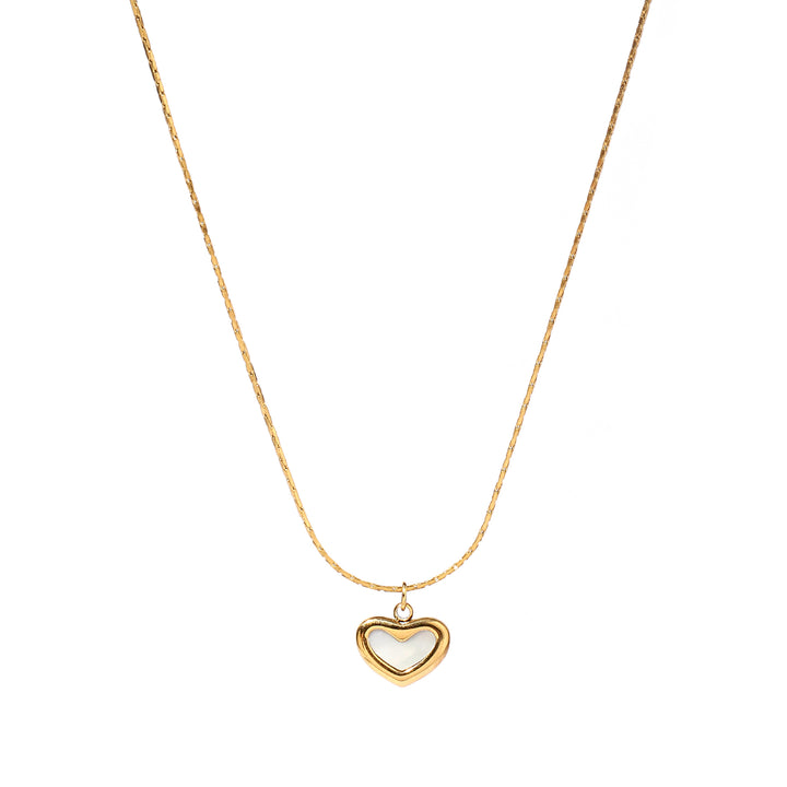 Pearl Heart Charm Gold Necklace - Salty Accessories