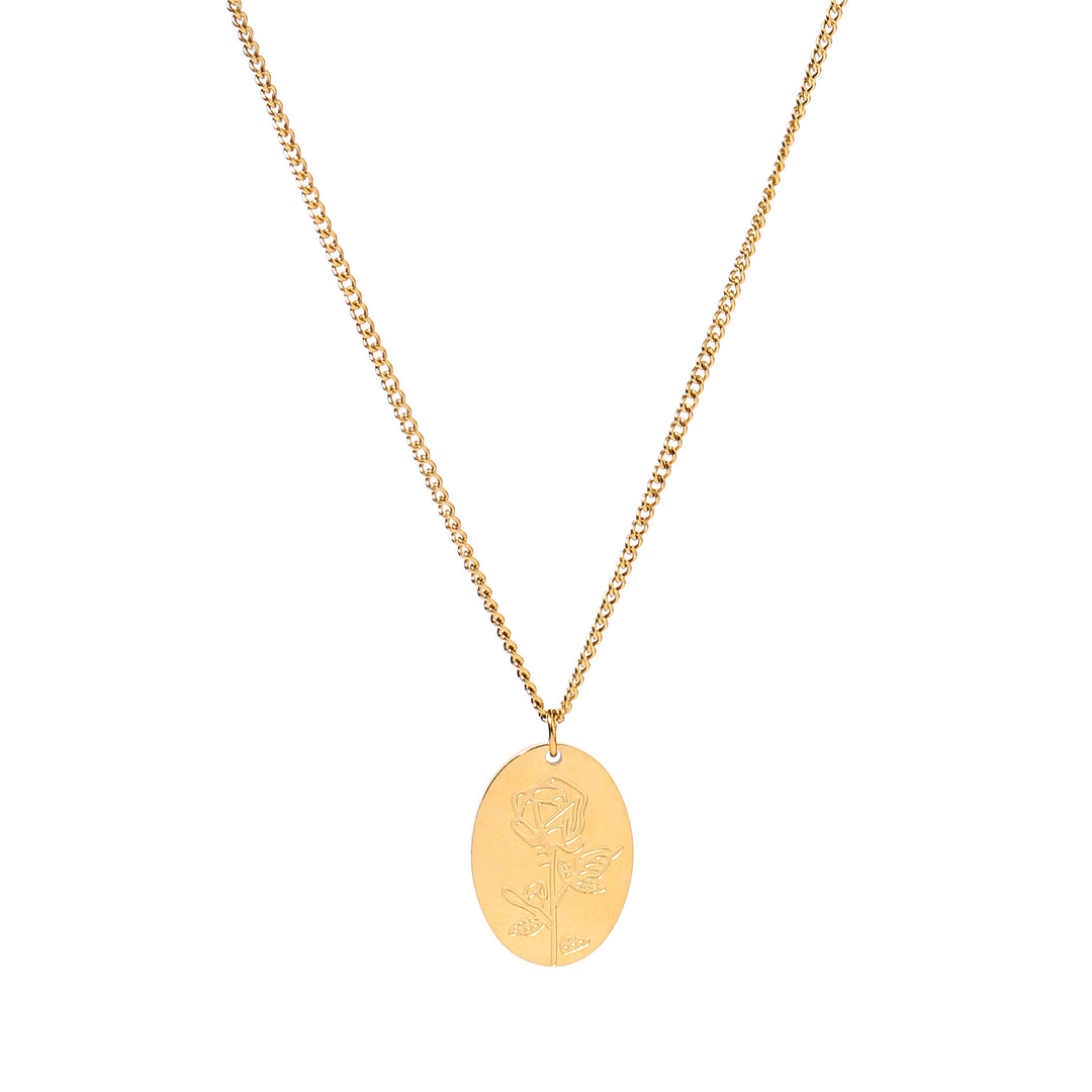 Rose Impression Charm Gold necklace - Salty Accessories