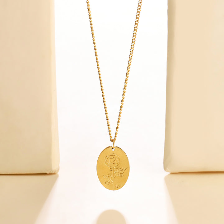 Rose Impression Charm Gold necklace