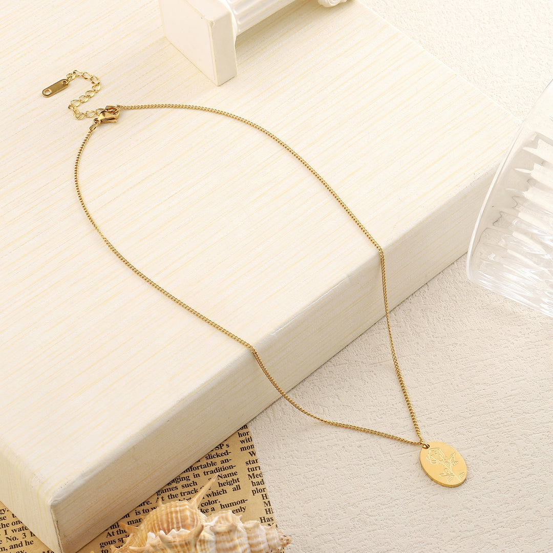 Rose Impression Charm Gold necklace