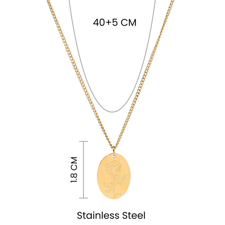 Rose Impression Charm Gold necklace