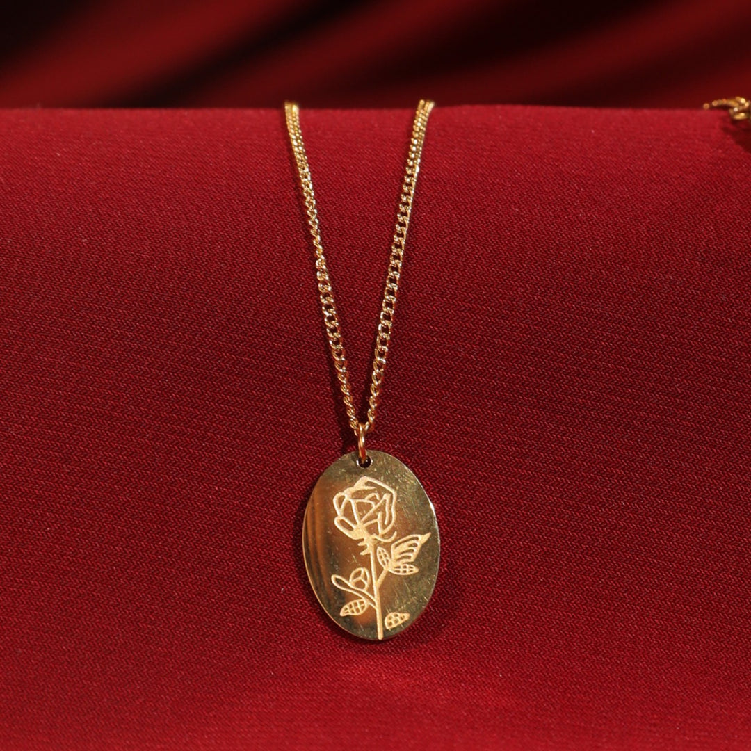 Rose Impression Charm Gold necklace - Salty Accessories