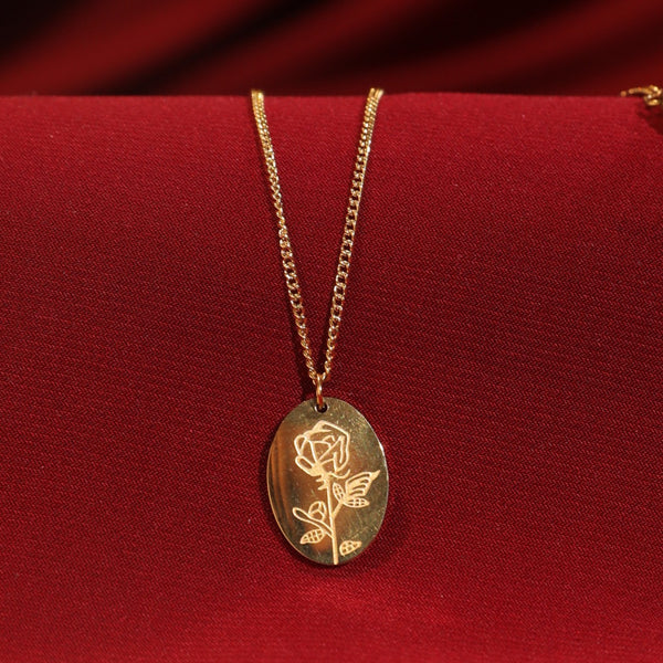Rose Impression Charm Gold necklace