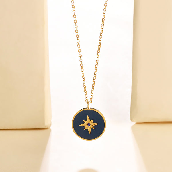 Pole Star Charm Gold Necklace