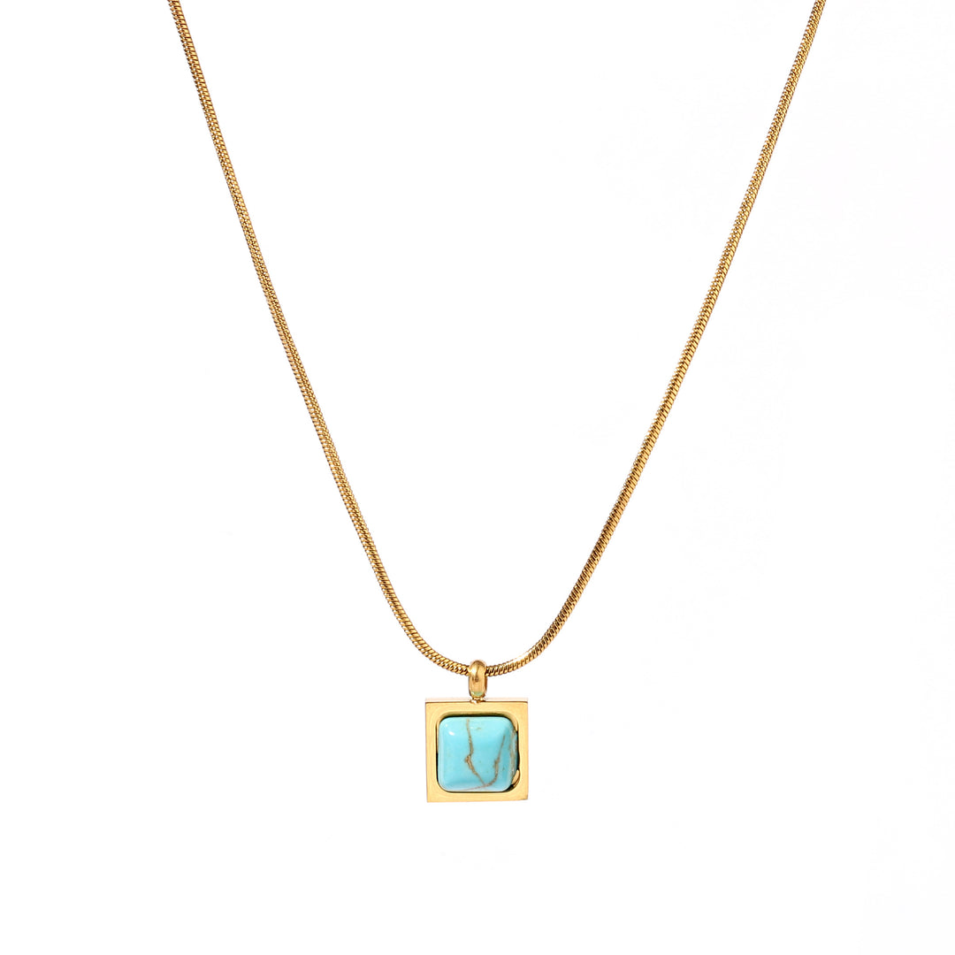 Sapphire Square Gold Necklace