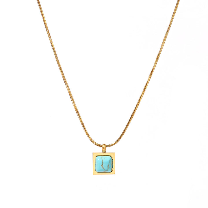 Sapphire Square Gold Necklace