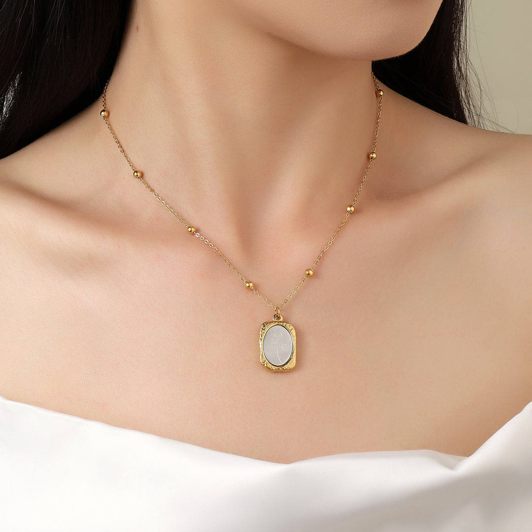 Mystical Rose Charm Gold Necklace
