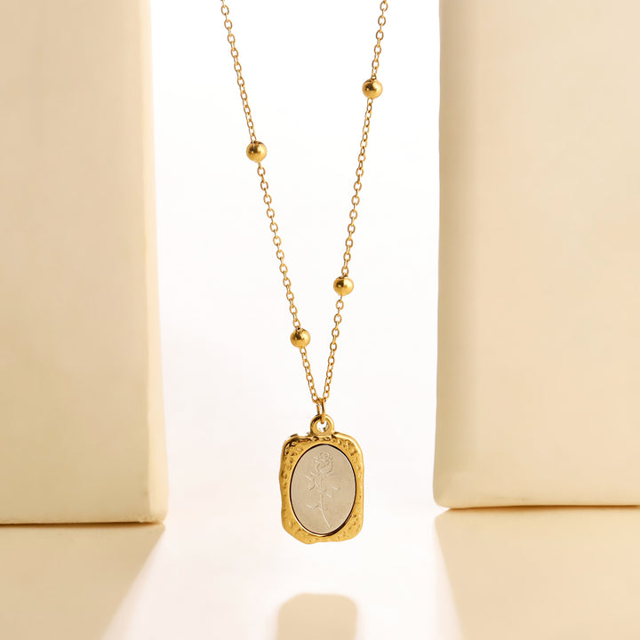 Mystical Rose Charm Gold Necklace