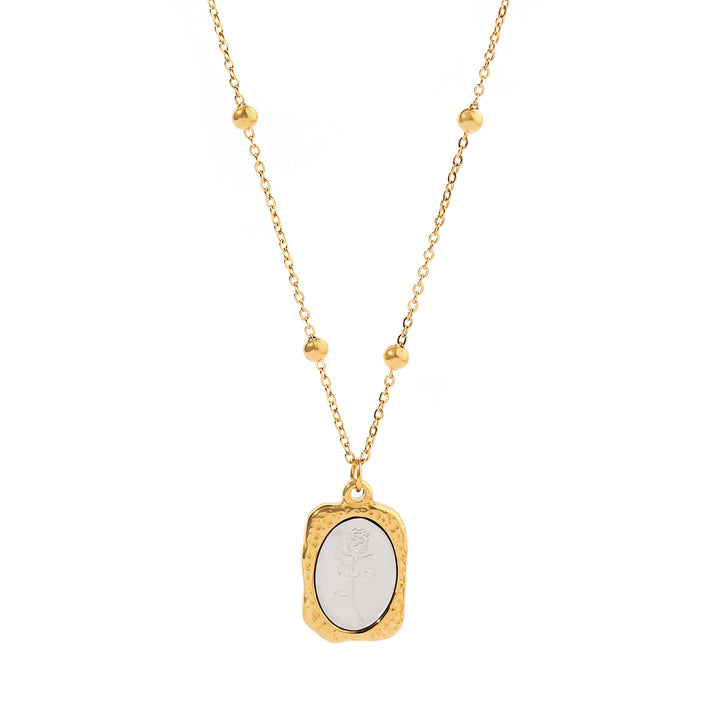 Mystical Rose Charm Gold Necklace